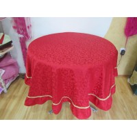 Okrugli stoljnjak damast teflon crveni